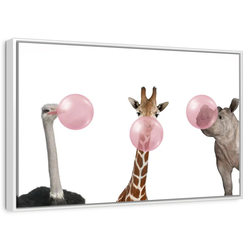 Drôles d'animaux, Cadre flottant blanc, 13 po x 9 po