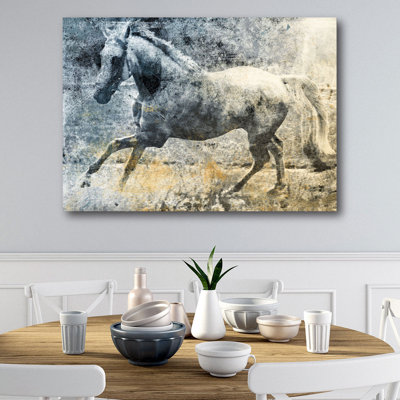« délavé cheval cheval », reproduction d’impression sur toile tendue