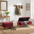 Banc de rangement en velours Leaysia