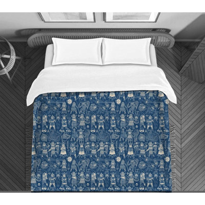 Édredon Viking Bedding Knight bleu / blanc