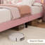 Structure de lit simple avec tiroir, cadre de lit simple en velours avec lumières DEL, lit plateforme simple pour filles, garçons, lit plateforme robuste-129222355