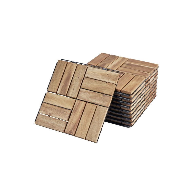 Carreaux de terrasse entrelacés à motif rayé, Gris