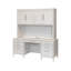 Bureau moderne en bois avec huche, rangement pour bureau, table d'écriture avec armoire, entièrement assemblé, blanc