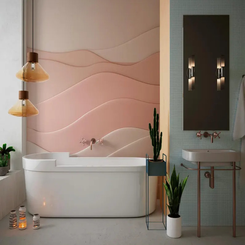 Soft Blush Flow, 105.96" L x 138" W