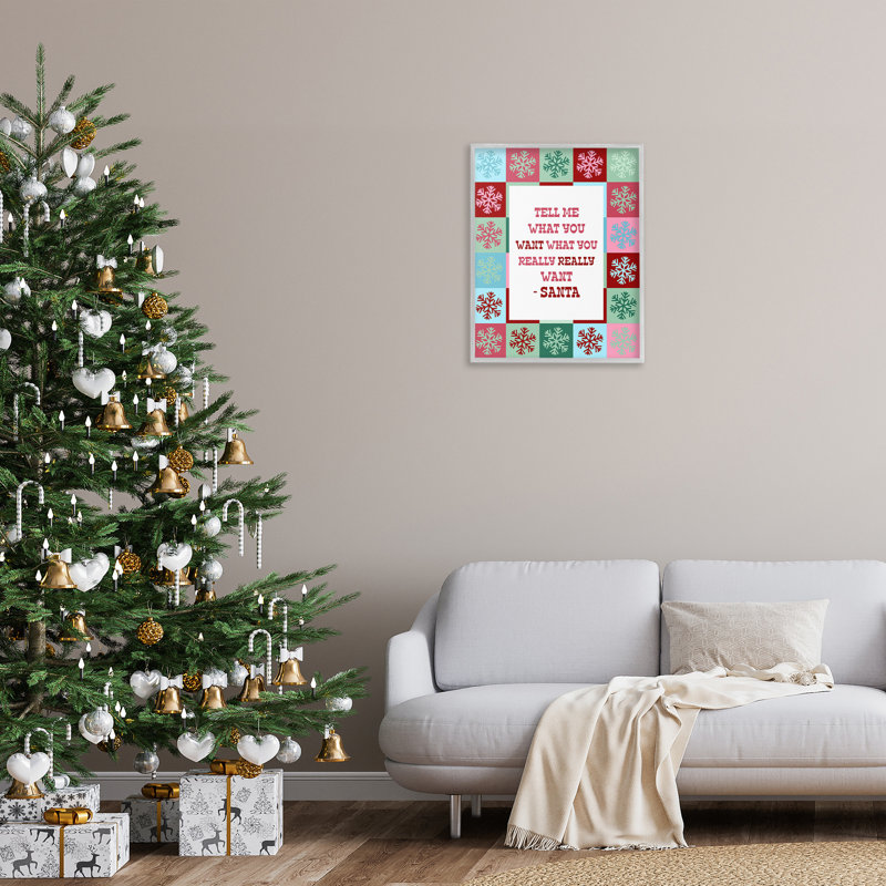 Drôle de père Noël ce que vous voulez, estampe numérique encadrée par Lil 'Rue, Estampe numérique Farmhouse