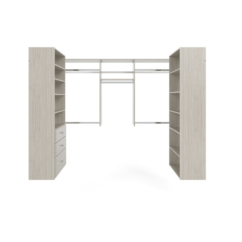 Ensembles de rangement avec système de placard l 96 po Grid, Gris patiné