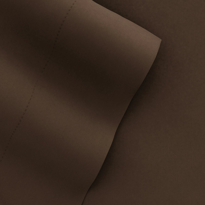 Solid Microfiber Ultra Soft Sheet Set, Chocolate, Queen Sheet Set with 2 Pillowcases