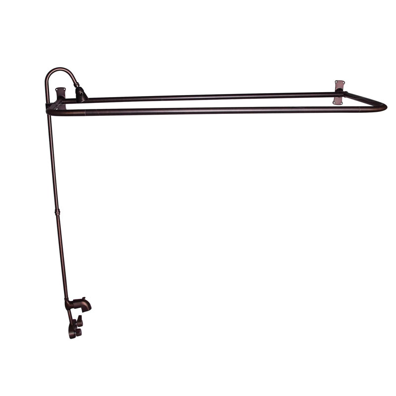 2 Handle Bathroom Clawfoot Tub Faucet with Diverter, Oil Rubbed Bronze, 60