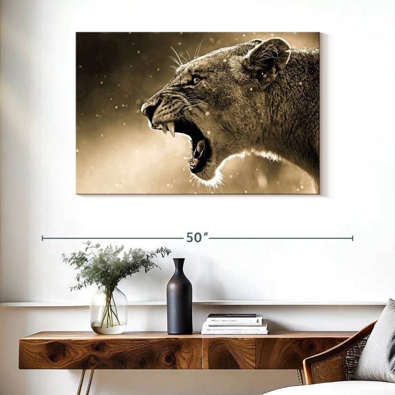 Brampt Enraged Lioness, 26" H x 39" W
