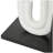 Duky Wooden Layered U-Shaped Abstract Decorative White Bookends with Black Stands Set