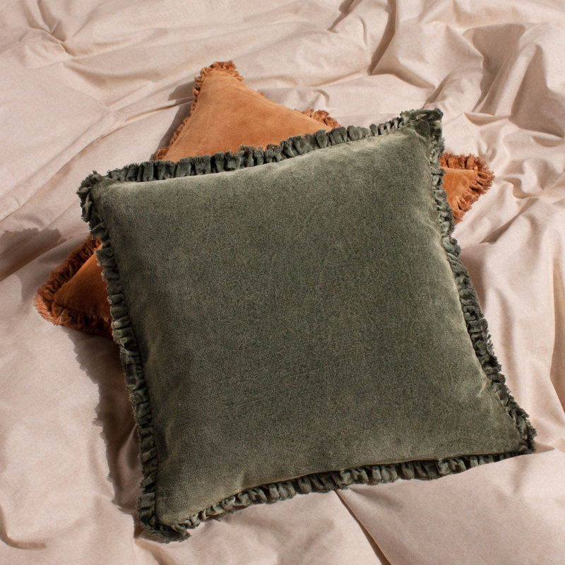 Knapen Bertie Square Throw Cushion, Moss