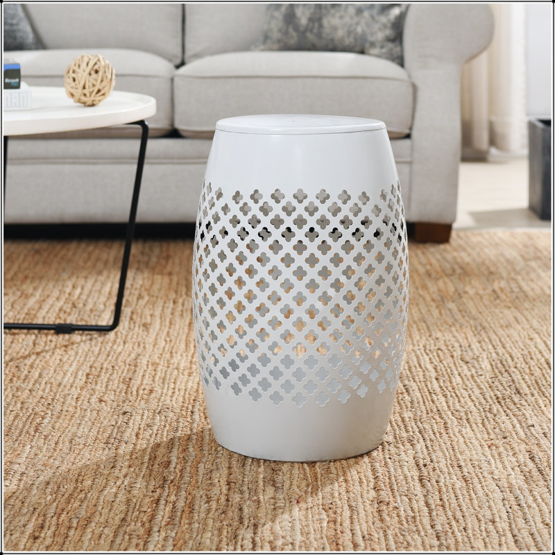 Table d'appoint moderne et ronde en fer taillé en fer imperméable antidérapant pour le patio intérieur et extérieur