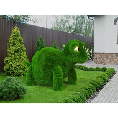 Outdoor Cartoon Turtle Topiary Green Figures