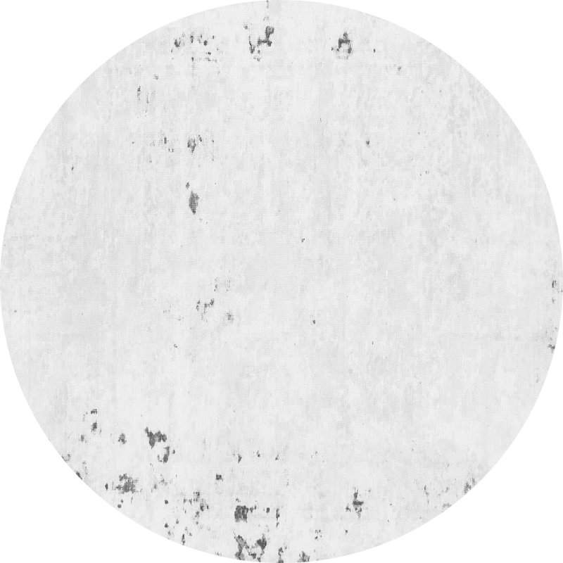 Tapis gris / blanc en chenille / polyester tissé à la machine Maria-Leigh, Rond 3 pi