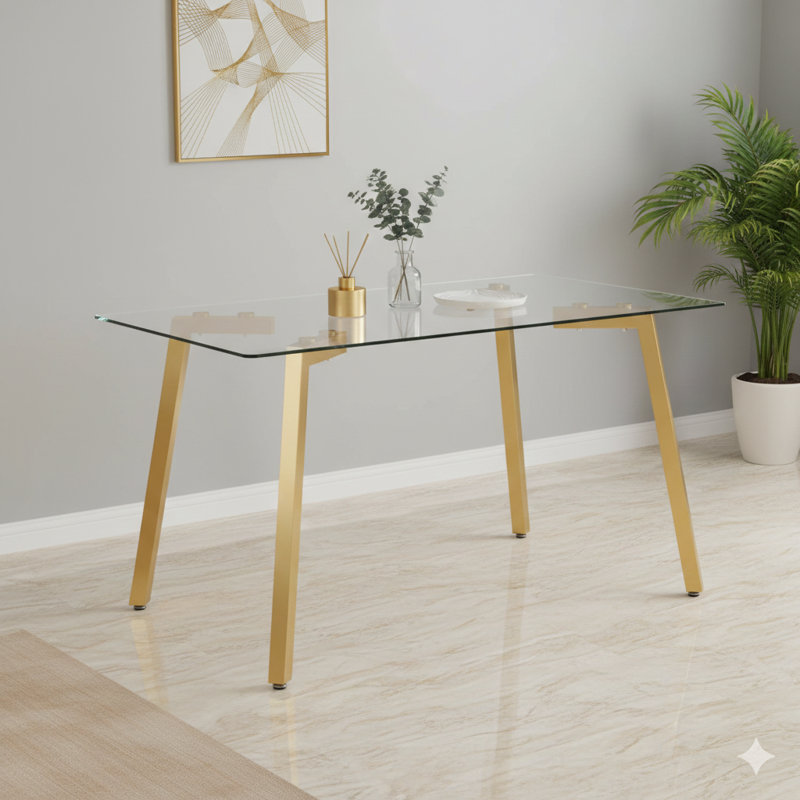 Doté de pieds en métal doré, convient pour la cuisine, la salle à manger et le salon, dimensions: 51 po de largeur * 31,5 po de profondeur * 29,5 po de hauteur