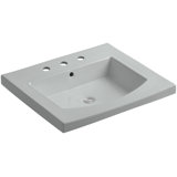 Persuade® Curv Ceramic Rectangular Drop-In Bathroom Sink with Overflow