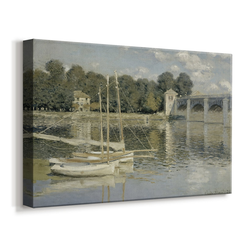The Bridge at Argenteuil-Claude Monet-Gallery Wrapped Canvas-1874, 8x12