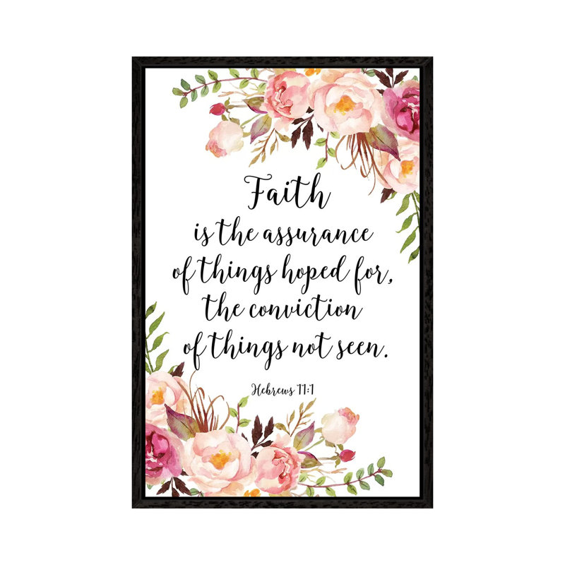 Hebrews 11:1 - Print on Canvas, Black Framed, 101.6 cm H x 66.04 cm W