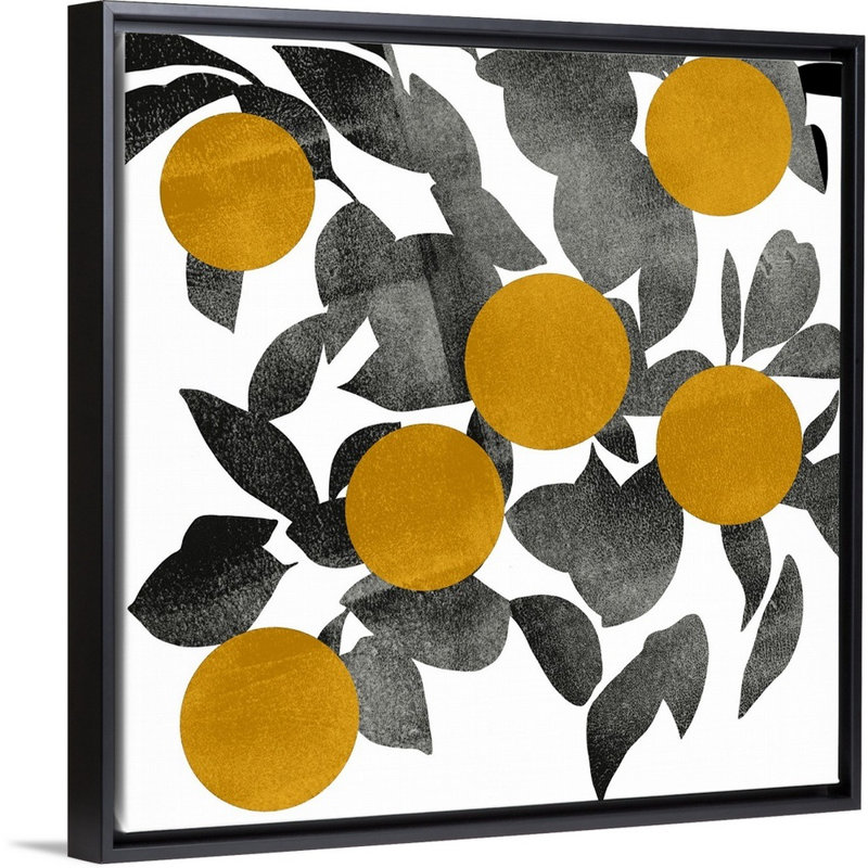 Art mural sur toile Shadow Branch IV, Toile avec cadre noir, H 38 po x l 38 po