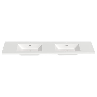 84'' W X 19.48'' D Rectangular Drop-In Resin Double Bathroom Vanity Sink With Overflow