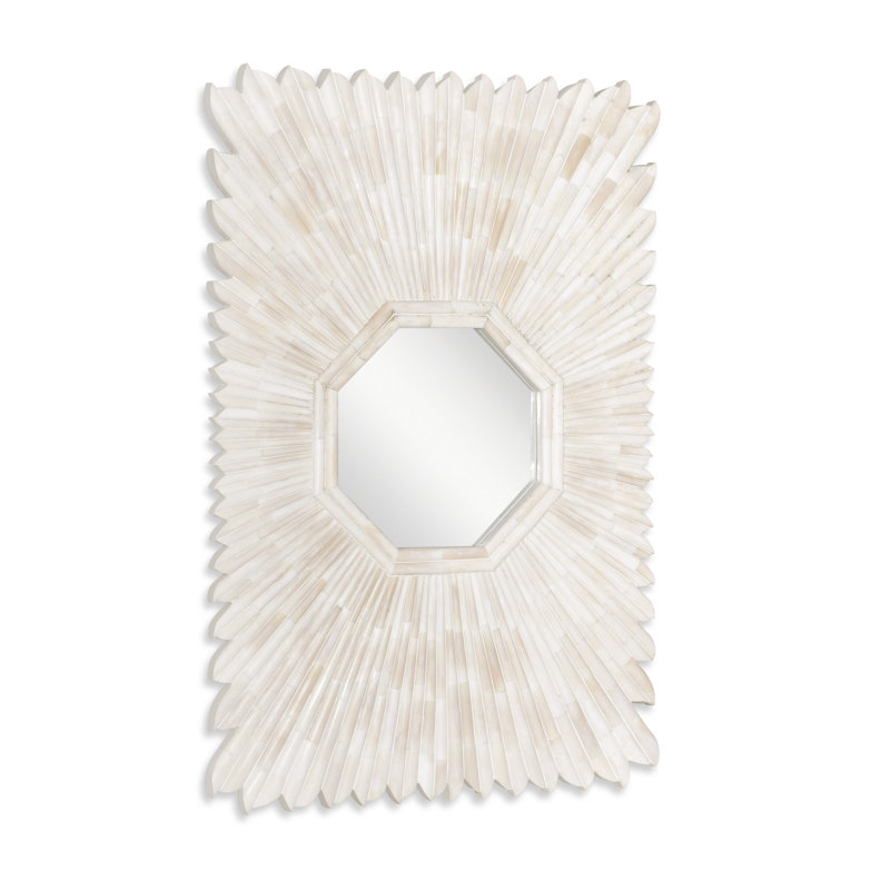 Grand Tour Furniture Sunburst Bone Framed Wall Mirror