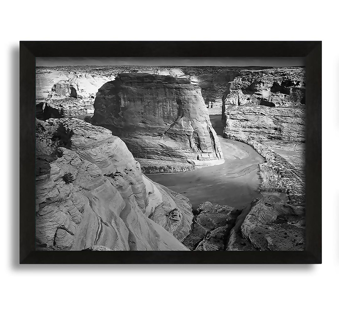 Gerahmtes Leinwandbild Canyon De Chelly Arizona von Ansel Adams in Schwarz/Weiß