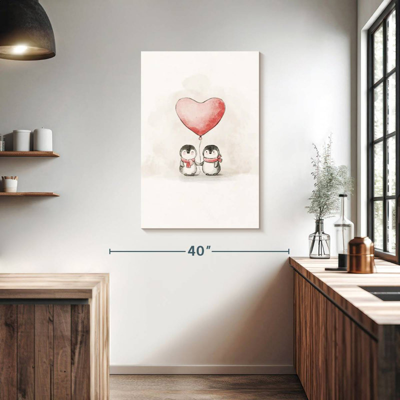 Pingouin amoureux II, H 39 po x l 26 po