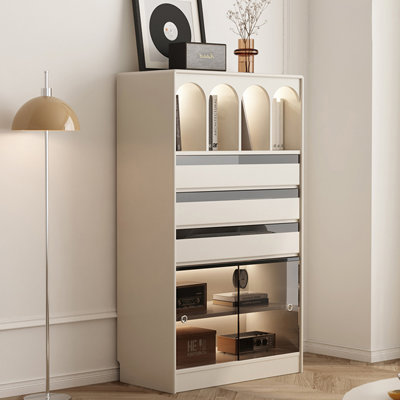 Armoire porte-revues en bois massif