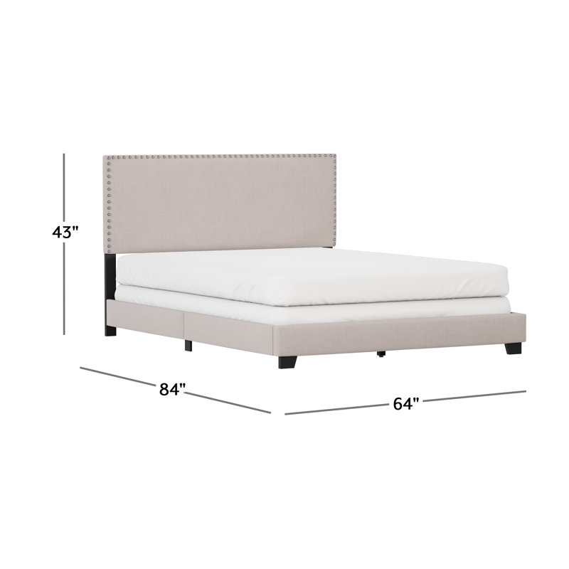 Takengon Upholstered Standard Bed, Queen, Fog