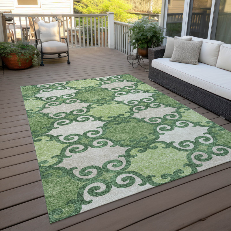 Malek Indoor/Outdoor Area Rug with Non-Slip Backing, Rectangle 2'6" x 3'10"