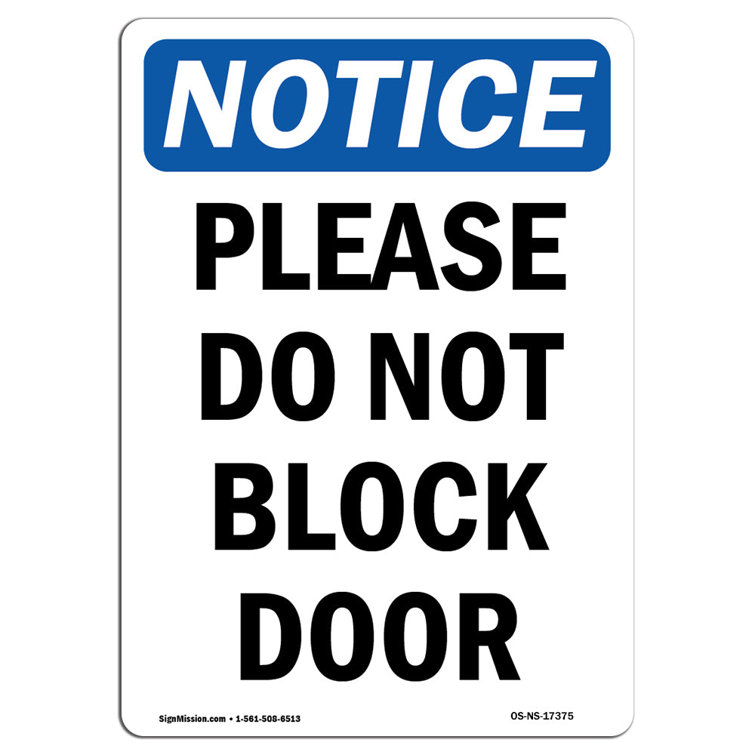 Vertical Please Do Not Lock The Door Sign - OSHA NOTICE
