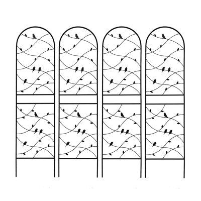 4 Pack Metal Garden Trellis Rustproof Trellis for Climbing Plants Outdoor Flower Support Bird Deco