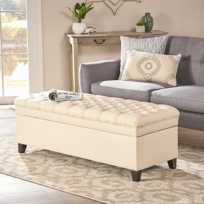 OTTOMAN DE RANGEMENT, Beige