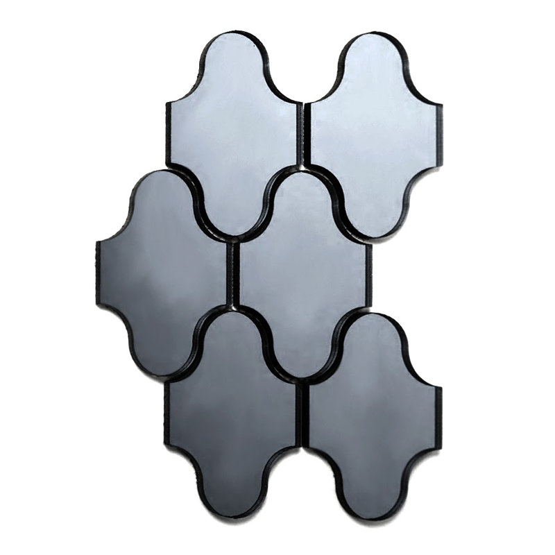 Echo 4" x 5" Glass Novelty Mosaic Wall Tile, Graphite