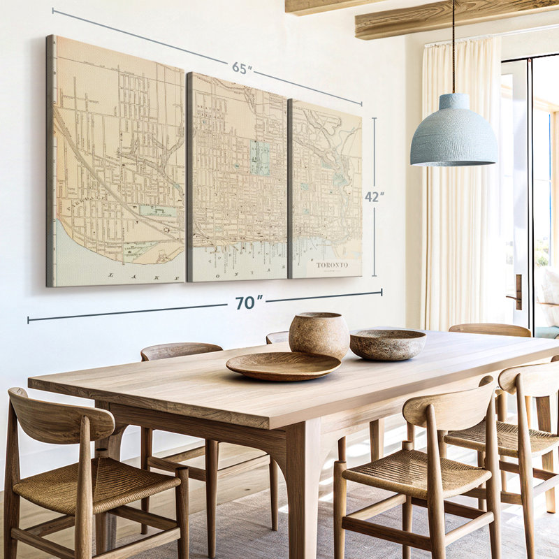 «Map Of Toronto» sur toile, H 42 po x l 65 po x P 1,25 po