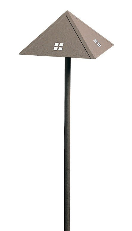 Éclairage de sentier 1 lumière Evergreen, H 16 po x l 8 po / élévateur à nuage, Cuivre antique, Mica amande
