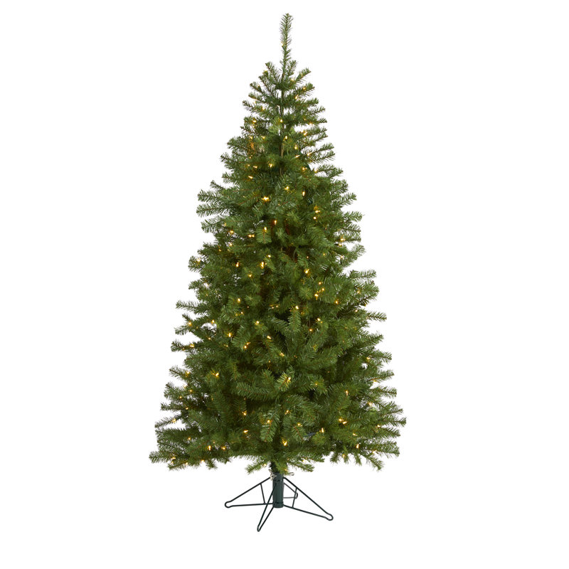Lighted Artificial Pine Christmas Tree, 6' H