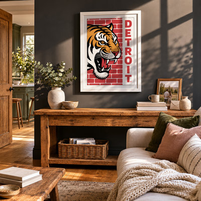 Detroit Tiger Spirit Retro - Framed Print