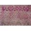 Tapis de couloir unique en laine noué à la main 30 à 35 ans de 2 pi 8 po x 15 pi 5 po en rose clair / blanc cassé
