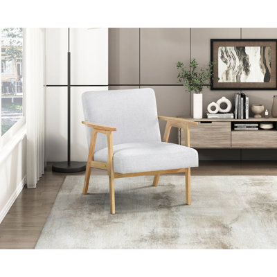 Chaise rembourrée en tissu contemporaine avec finition naturelle et capacité de 300 lb.
