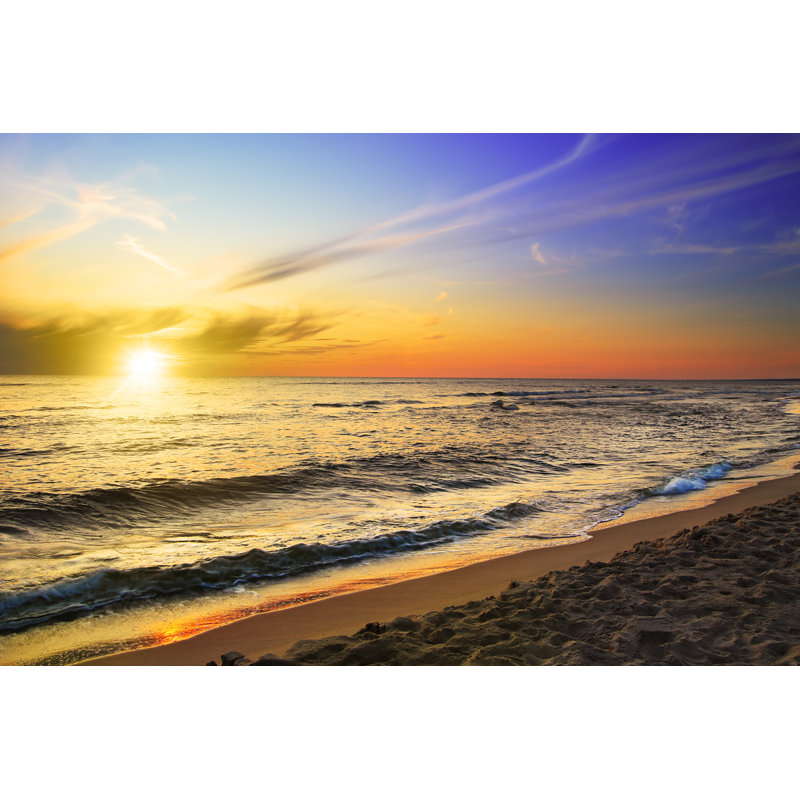 Beach And Sea by Konradlew - Wrapped Canvas Print
