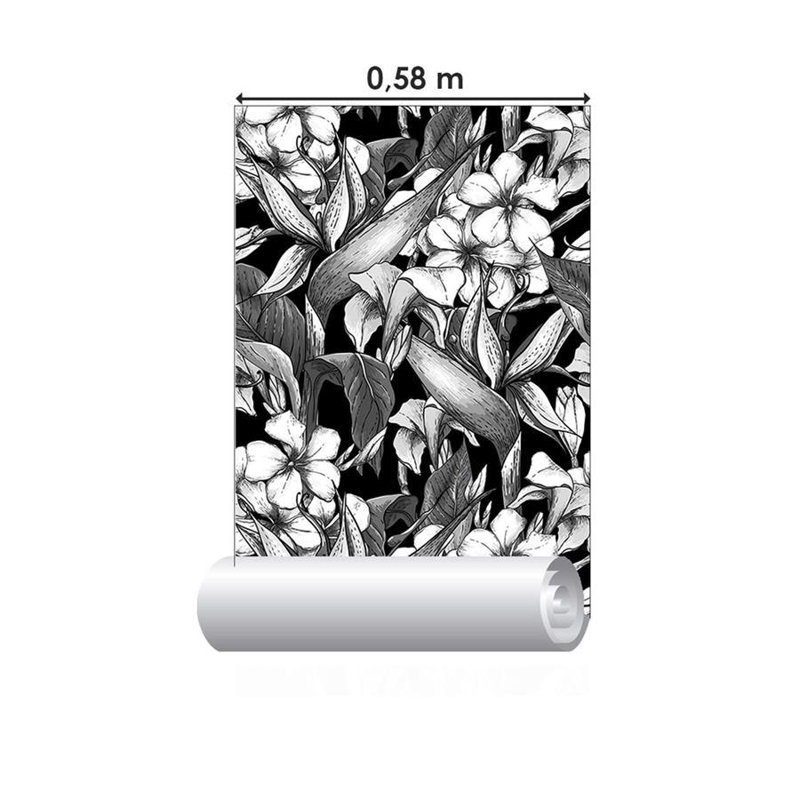 Papier peint adhésif floral tropical N06090
