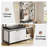 Hall Tree with Bench and Shoe Storage, Entryway Coat Rack with 4 Hooks, Flip Shoe Cabinet and Side Shelves, 39.4" W, White-770345528