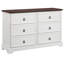 Commode 6 chambres en blanc - solution de rangement spacieuse avec apparence élégante et poignées en métal faciles à nettoyer