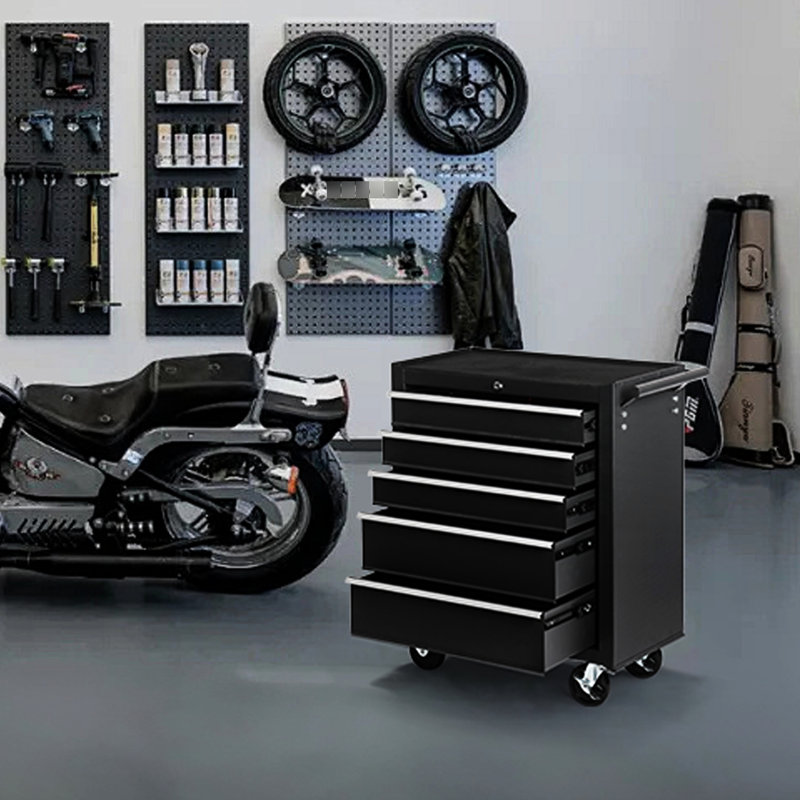Boîte à outils verrouillable à 5 tiroirs - en acier, pour différents ateliers et garages