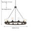 Lustre à 12 lumières en forme de roue de wagon Hendon-1314621825