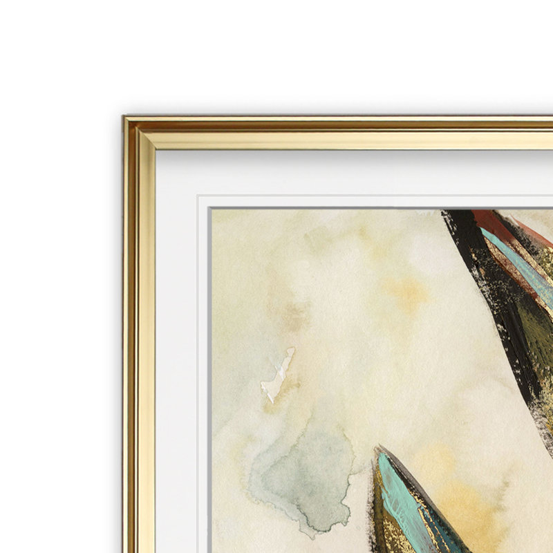 « gilded leaves i », reproduction encadrée, H 17,5 po x l 17,5 po x P 1,5 po, Cadre plastique noir