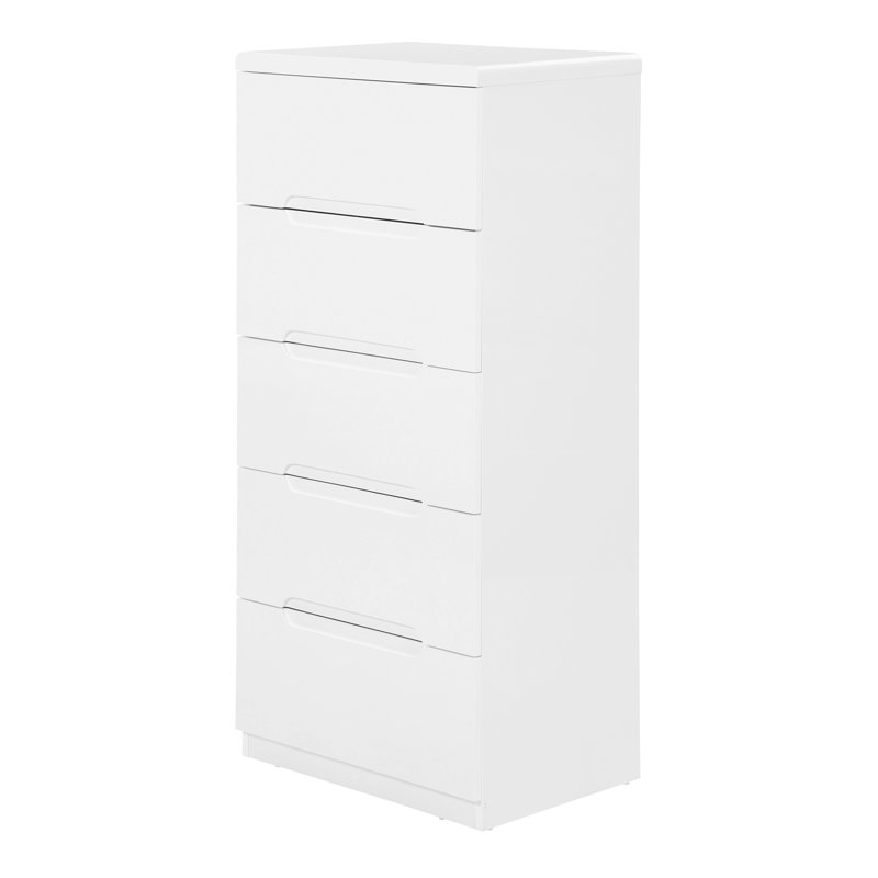 Meldrum 58 cm W Chest of 5 Drawers, White