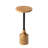 Farmhouse Pedestal End Table, Rustic Wood Drink Table, Round Martini Table, Natural & Black