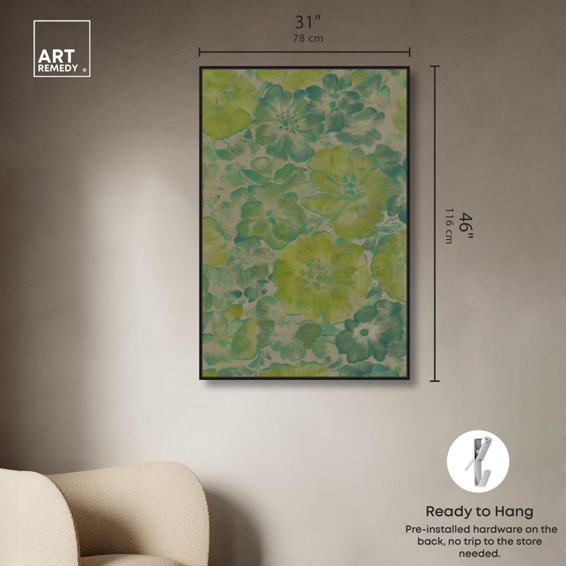 Verdigris Vista Elegant Farm House par Art Remedy, H 46 po x l 31 po, Structure noire